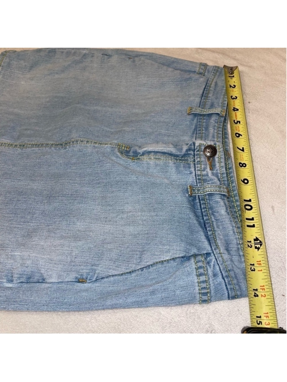 Tommy Hilfiger Y2K Low Rise Lace Trim Denim Mini Skirt Size 4 - Picture 11 of 12